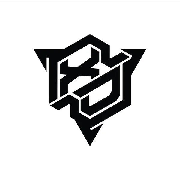 Letter Логотип Шестиугольник Треугольным Контуром Дизайн Шаблон — стоковое фото