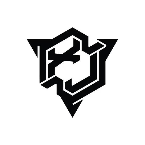 Letter Logo Monogramma Forma Esagonale Con Profilo Triangolo Modello Design — Foto Stock