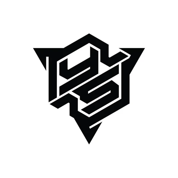 Bentuk Heksagon Logo Letter Logo Dengan Templat Desain Gaya Permainan — Stok Foto