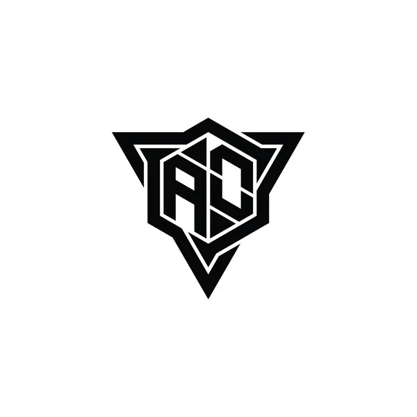 Lettera Logo Monogramma Forma Esagonale Con Profilo Triangolo Affilato Modello — Foto Stock