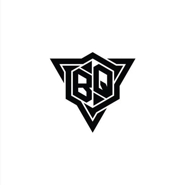 Bentuk Monxagon Letter Logo Dengan Templat Desain Gaya Potongan Tajam — Stok Foto
