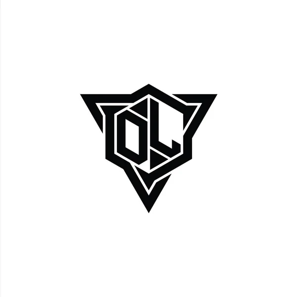 Bentuk Heksagon Logo Monogram Dengan Templat Desain Gaya Potongan Tajam — Stok Foto
