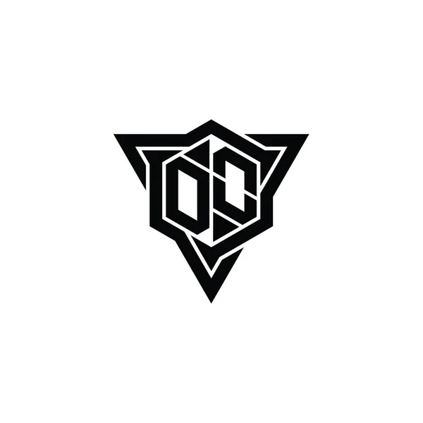 Логотип Буквы Логотипа Шестиугольник Формы Треугольником Очертания Резкий Стиль Ломтик — стоковое фото