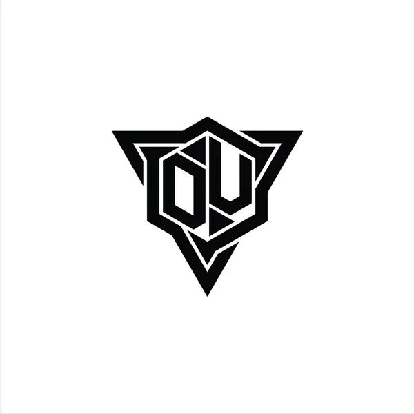 Логотип Монограмма Шестиугольник Треугольником Очертания Резкий Стиль Ломтик Дизайн Шаблон — стоковое фото