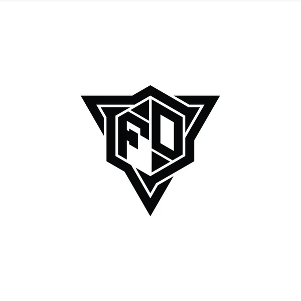 Логотип Логотип Монограммы Шестиугольник Формы Треугольником Очертания Острый Кусок Стиль — стоковое фото