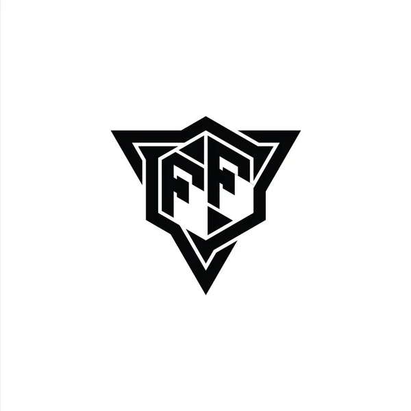 Dopis Logo Monogram Šestiúhelník Tvar Trojúhelníkem Obrys Ostrý Řez Styl — Stock fotografie