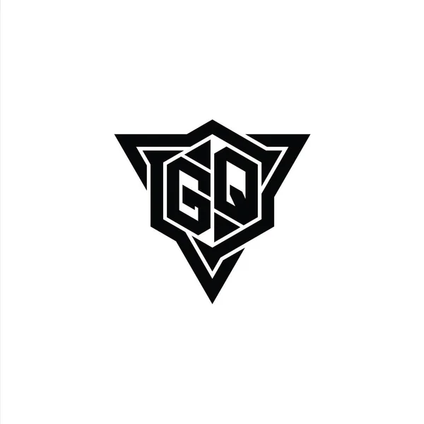 Логотип Літери Форма Монограми Шестикутника Контуром Трикутника Гострий Шаблон Стилю — стокове фото