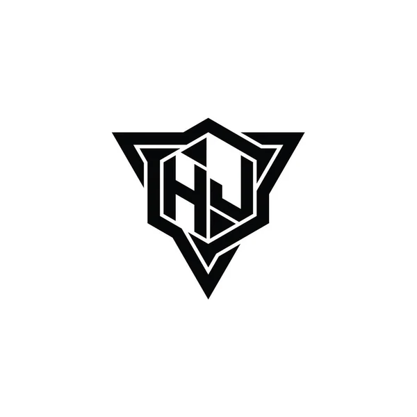 Betű Logo Monogram Hatszög Alakú Háromszög Körvonalas Éles Szelet Stílusú — Stock Fotó