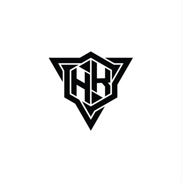 Letter Logo Monogram Hexagon Form Med Triangeln Kontur Skarp Skiva — Stockfoto