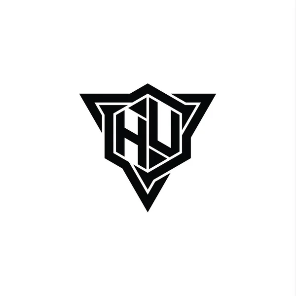 Dopis Logo Monogram Šestiúhelník Tvar Trojúhelníkem Obrys Ostrý Řez Styl — Stock fotografie
