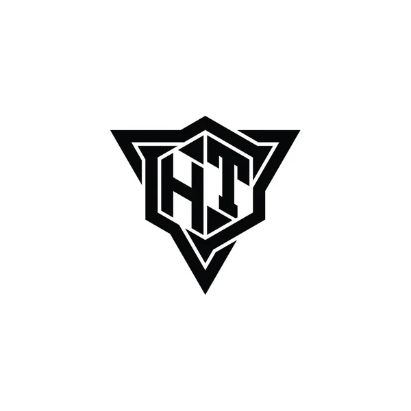 Letter Logo Μονόγραμμα Εξάγωνο Σχήμα Τρίγωνο Περίγραμμα Αιχμηρή Φέτα Στυλ — Φωτογραφία Αρχείου