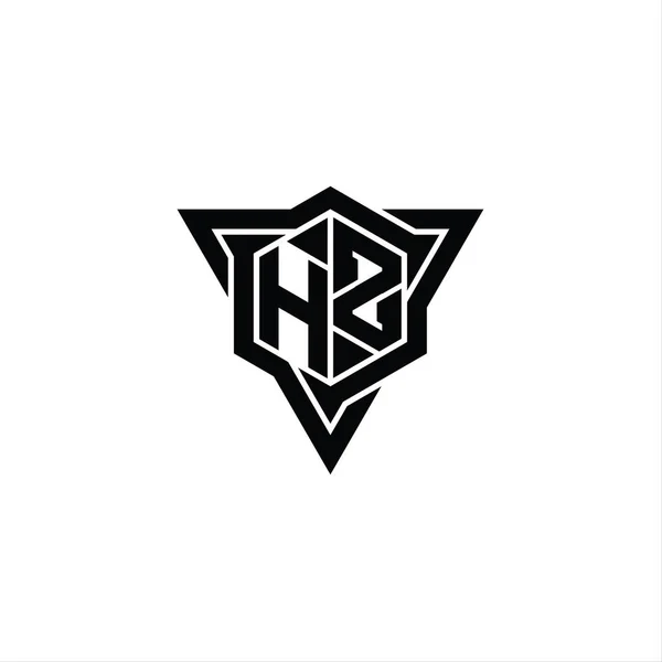 Логотип Логотип Монограммы Шестиугольник Формы Треугольником Очертания Резкий Стиль Ломтик — стоковое фото
