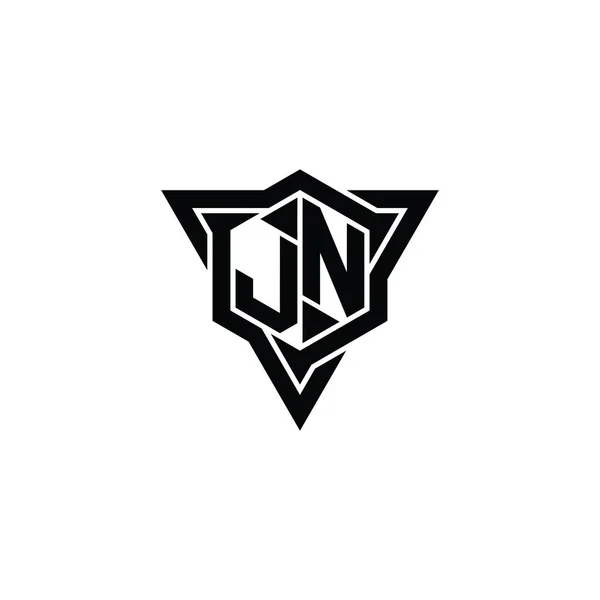 Логотип Логограмма Шестиугольник Формы Треугольником Очертания Острый Кусок Стиль Дизайна — стоковое фото