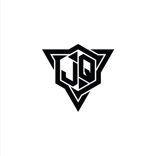 Letter Logo Monogram Hatszög Alakú Háromszög Körvonalas Éles Szelet Stílusú — Stock Fotó