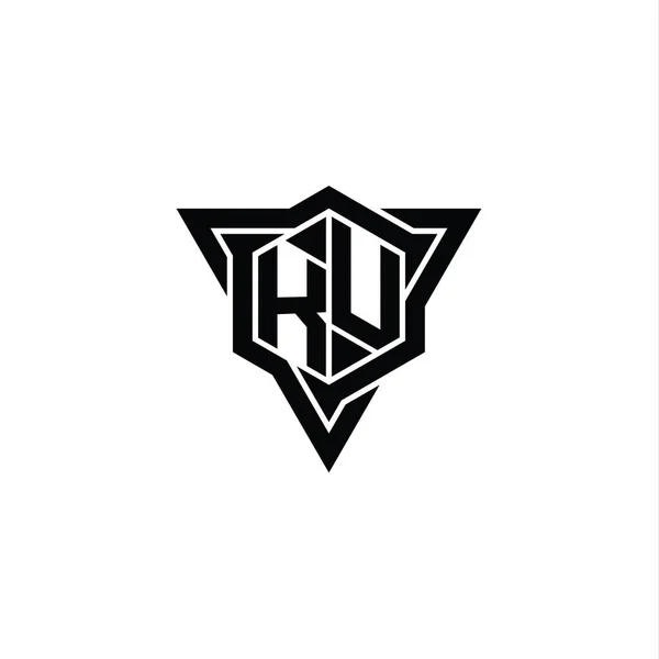 Brev Logotyp Monogram Hexagon Form Med Triangeln Kontur Skarp Skiva — Stockfoto