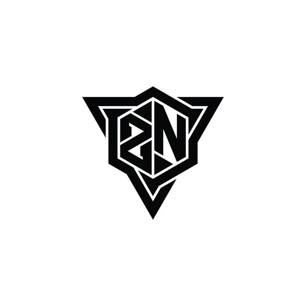 Логотип Логограмма Шестиугольник Формы Треугольником Очертания Резкий Стиль Ломтик Дизайн — стоковое фото
