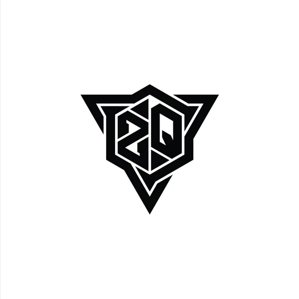 Lettera Logo Monogramma Forma Esagonale Con Contorno Triangolo Affilato Modello — Foto Stock