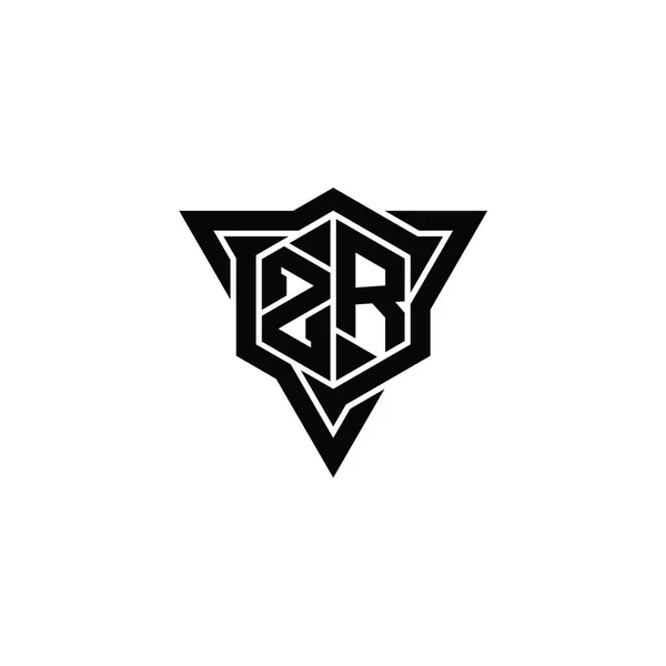 Letter Λογότυπο Μονόγραμμα Εξάγωνο Σχήμα Περίγραμμα Τρίγωνο Αιχμηρή Φέτα Στυλ — Φωτογραφία Αρχείου