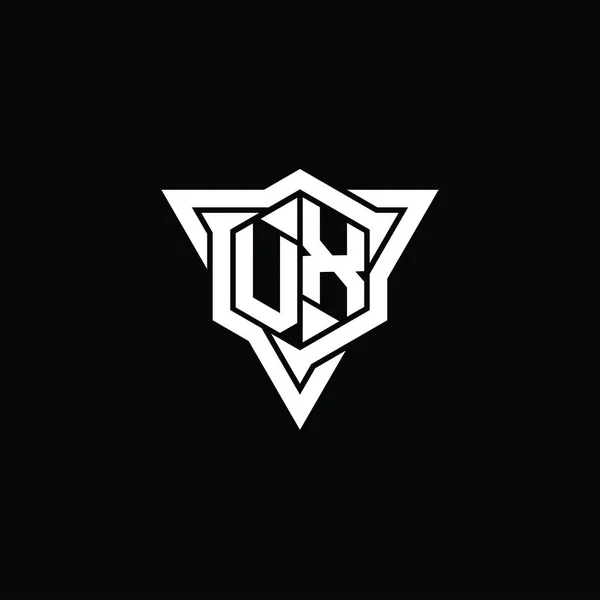 Letter Logo Monogramm Sechseck Form Mit Dreieck Umriss Scharfe Scheibe — Stockfoto