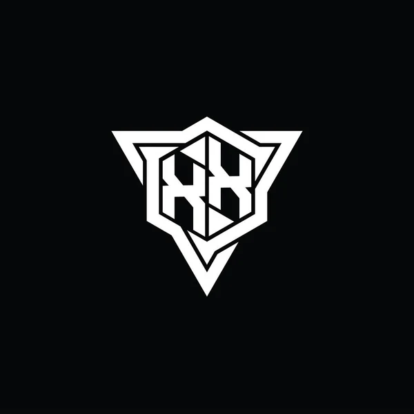 Bokstav Logotyp Monogram Hexagon Form Med Triangeln Kontur Skarp Skiva — Stockfoto