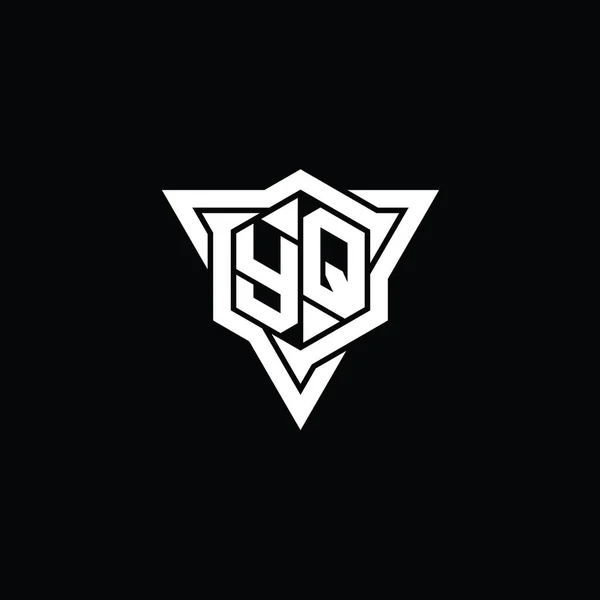 Логотип Логограмма Шестиугольник Формы Треугольником Очертания Резкий Стиль Ломтик Дизайн — стоковое фото