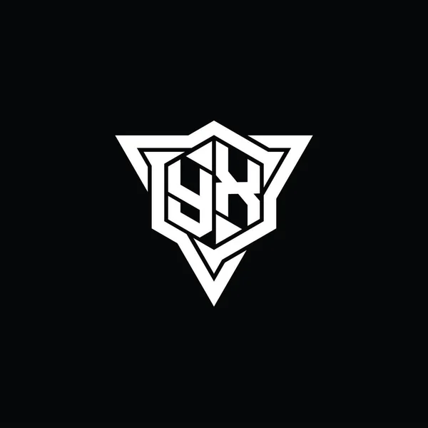 Harfi Logo Monogram Altıgen Şekli Üçgen Kesim Biçimi Tasarım Şablonu — Stok fotoğraf