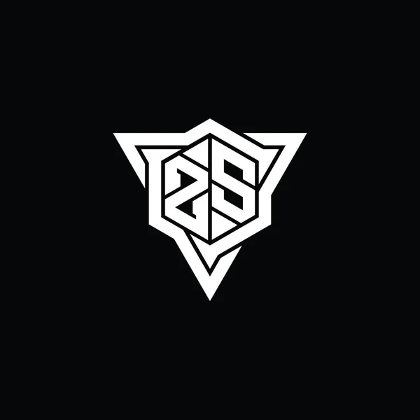 Буква Логотипа Шестиугольник Формы Треугольником Очертания Резкий Стиль Ломтик Дизайн — стоковое фото