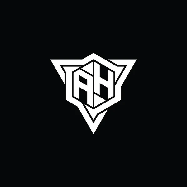 Логотип Письма Шестиугольник Формы Треугольником Очертания Резкий Стиль Ломтик Дизайн — стоковое фото