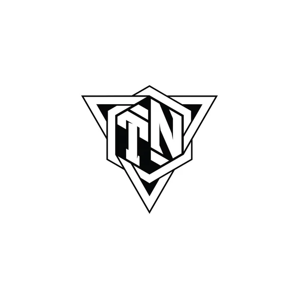 Letter Logo Monogram Hexagon Form Med Triangel Geometriska Kontur Skarp — Stockfoto