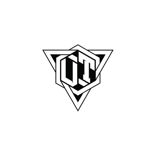 Lettera Logo Monogramma Forma Esagonale Con Profilo Geometrico Triangolo Tagliente — Foto Stock