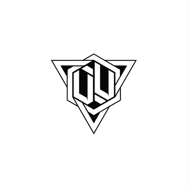 Carta Logo Monograma Hexágono Forma Com Triângulo Contorno Geométrico Afiado — Fotografia de Stock