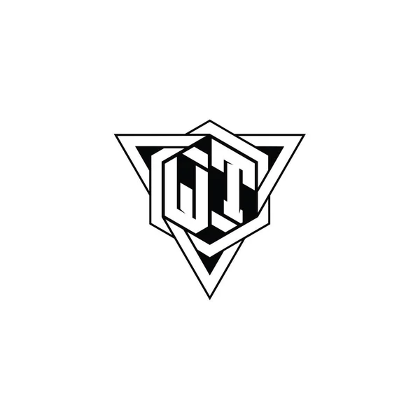 Letter Logo Monogramma Forma Esagonale Con Profilo Geometrico Triangolo Tagliente — Foto Stock