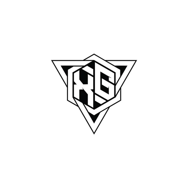 List Logo Monogram Sześciokąt Kształt Trójkątem Geometryczny Zarys Ostry Nowoczesny — Zdjęcie stockowe