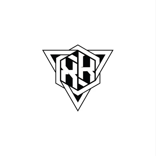 Letter Logo Monogram Hexagon Form Med Triangeln Geometriska Kontur Skarp — Stockfoto