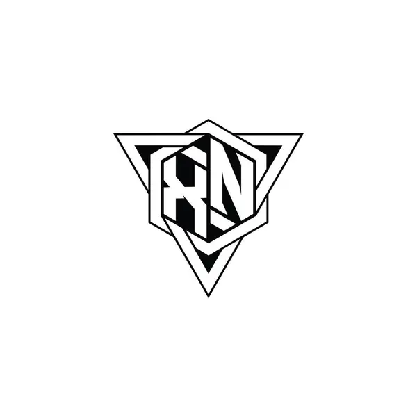 Brev Logotyp Monogram Hexagon Form Med Triangeln Geometriska Kontur Skarp — Stockfoto