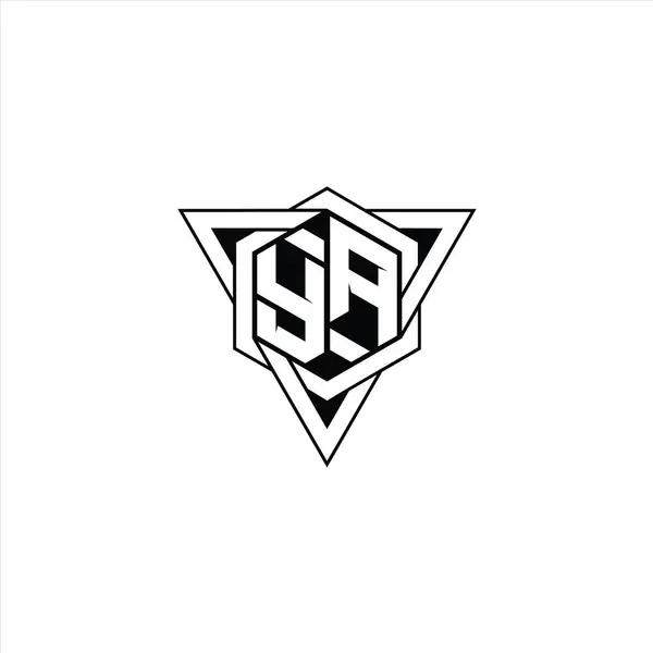 Letter Logo Monogram Šestiúhelník Tvar Trojúhelníkem Geometrický Obrys Ostrý Moderní — Stock fotografie