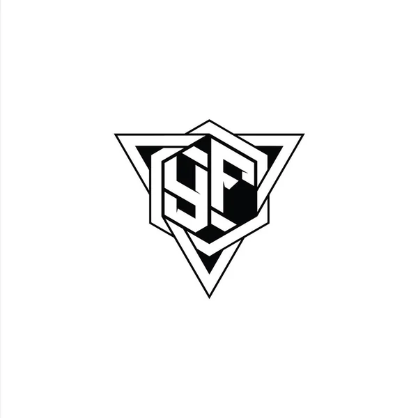 Літера Логотип Монограма Шестикутника Трикутним Геометричним Контуром Гострий Шаблон Сучасного — стокове фото