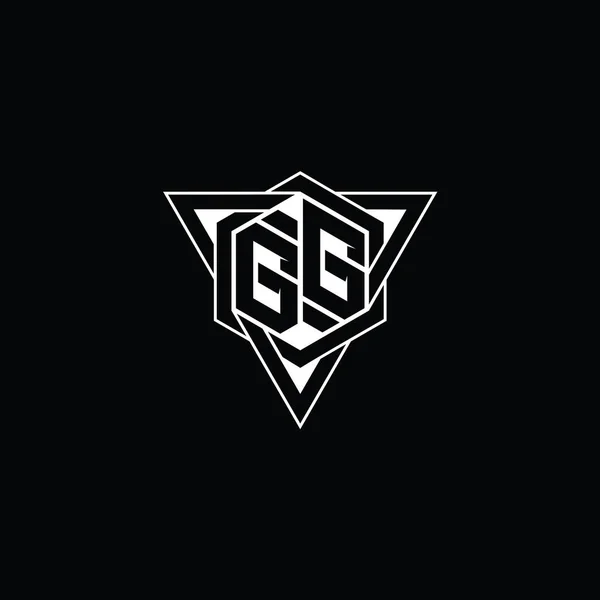 Letter Logo Monogramm Sechseck Form Mit Dreieck Geometrische Umrisse Scharfen — Stockfoto