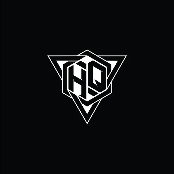Harfi Logo Monogram Altıgen Şekilli Üçgen Geometrik Dış Hat Keskin — Stok fotoğraf