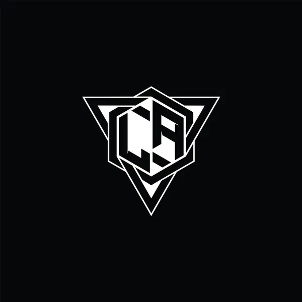 Лос Анджелес Літера Логотип Монограма Шестикутника Трикутним Геометричним Контуром Гострий — стокове фото