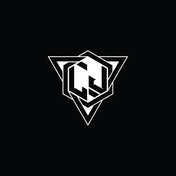Letter Logo Monogram Zeshoek Vorm Met Driehoek Geometrische Omtrek Scherpe — Stockfoto