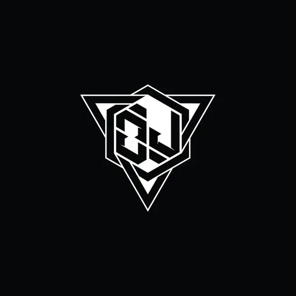 Монограмма Логотипа Шестиугольник Геометрическим Контуром Треугольника Резкий Современный Дизайн Шаблон — стоковое фото