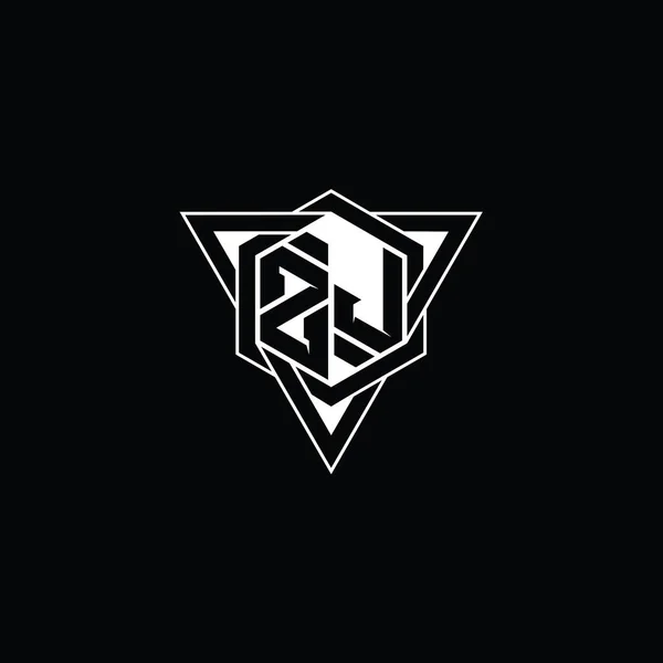 Буква Логотипа Шестиугольник Формы Геометрическим Контуром Треугольника Острый Современный Дизайн — стоковое фото