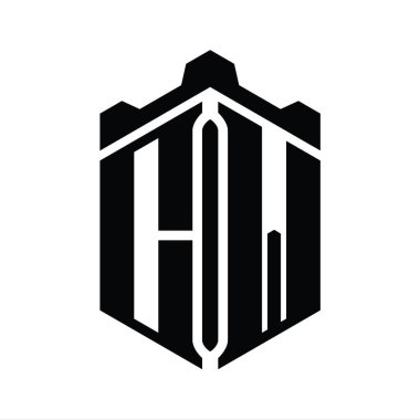 Crown Castle geometrik biçim tasarım şablonu ile CW Harf Logosu monogram altıgen şekli