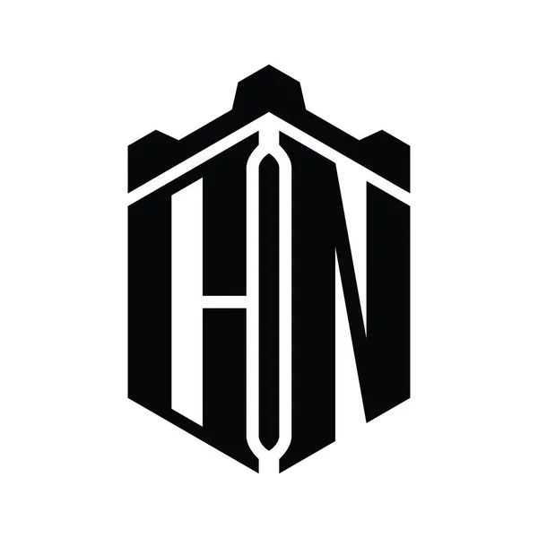 Letter Logo Monograma Forma Hexágono Con Plantilla Diseño Estilo Geométrico — Foto de Stock