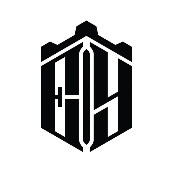 Letter Logo Monograma Forma Hexágono Con Plantilla Diseño Estilo Geométrico — Foto de Stock