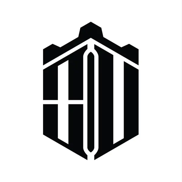 Bentuk Heksagon Logo Letter Logo Dengan Templat Desain Gaya Geometris — Stok Foto