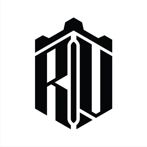 Crown Castle Geometrik Stil Tasarım Şablonu Ile Letter Logo Monogram — Stok fotoğraf