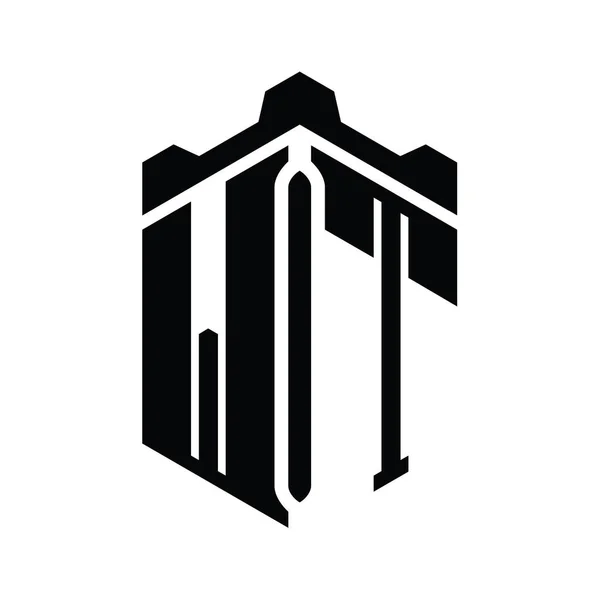 Шестиугольник Логотипом Letter Logo Геометрическим Дизайном Замка — стоковое фото