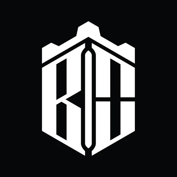 Логотип Шестиугольника Letter Logo Геометрическим Дизайном Замка — стоковое фото